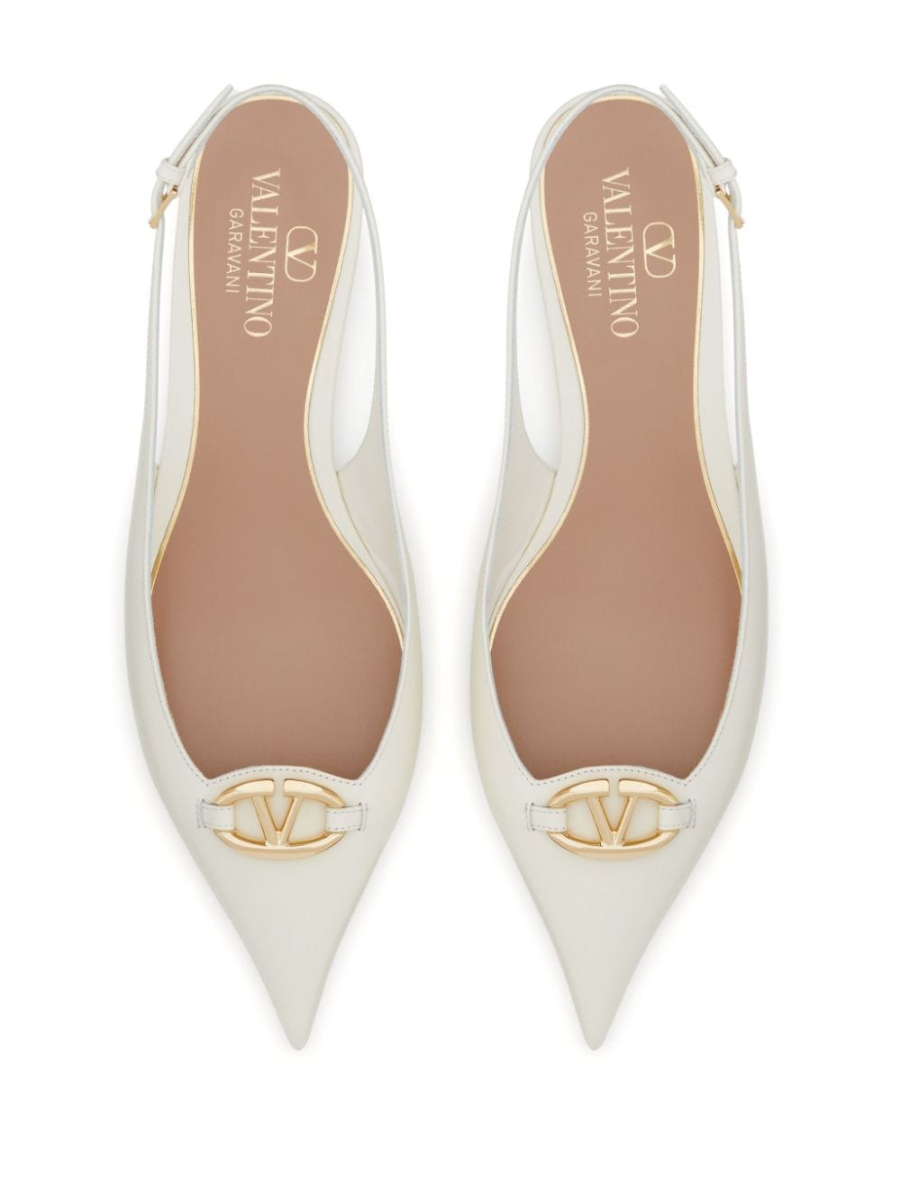 VALENTINO GARAVANI VALENTINO GARAVANI- Vlogo Leather Slingback Ballets