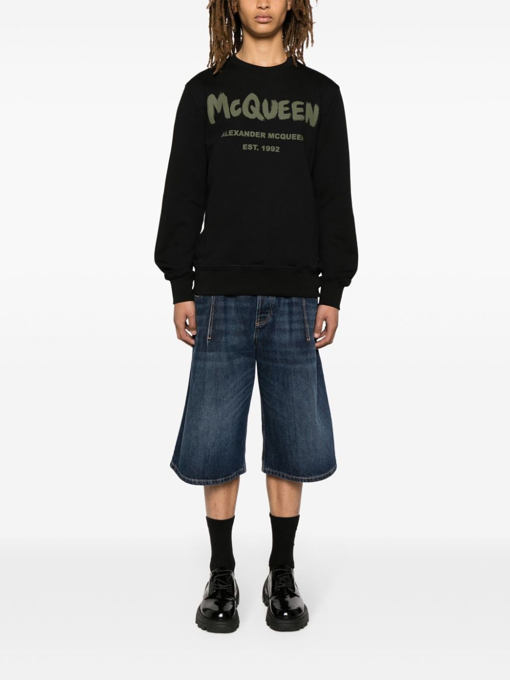 Alexander McQueen ALEXANDER MCQUEEN- Graffiti Organic Cotton Sweatshirt