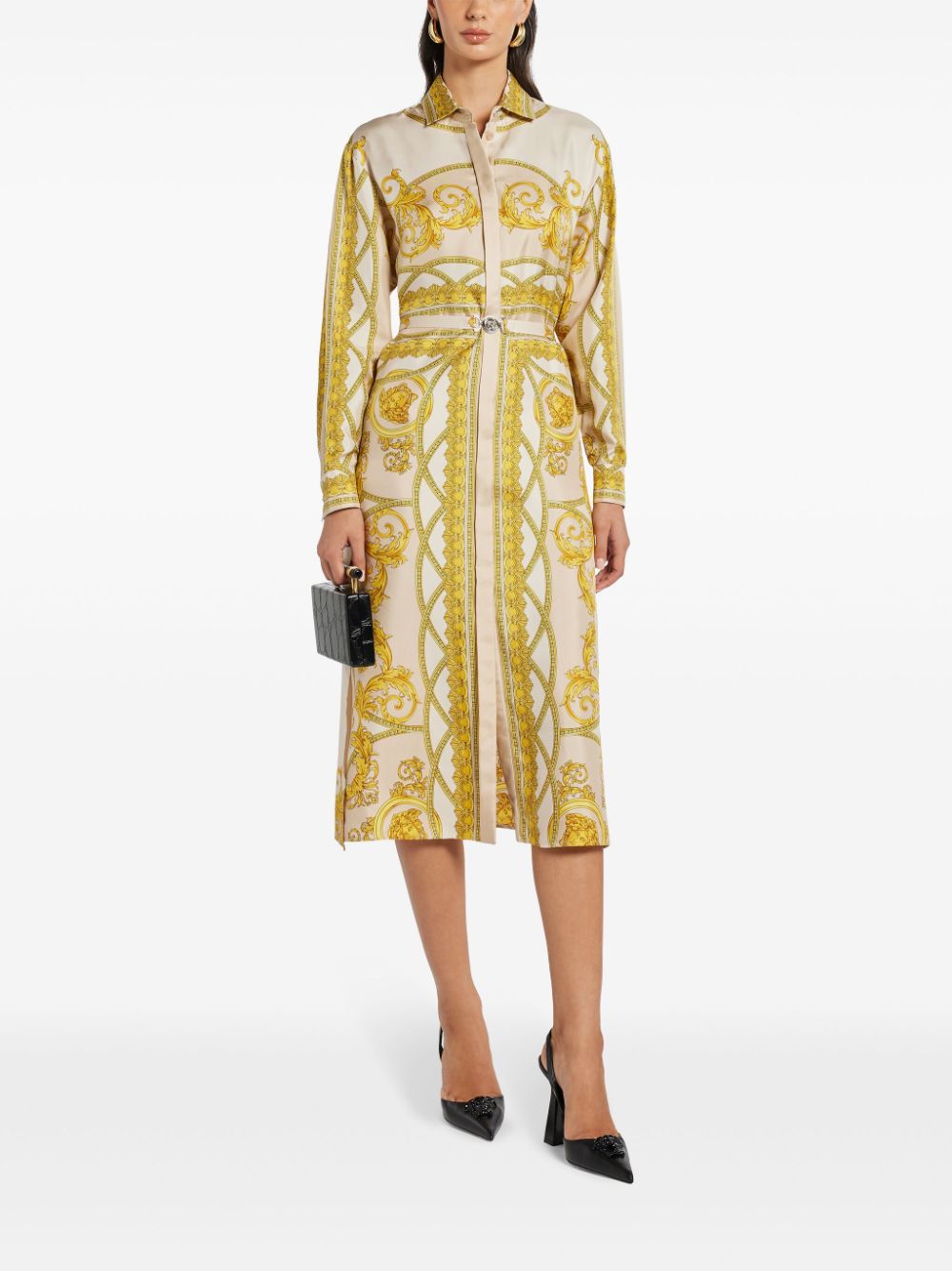 Versace VERSACE- Barocco Print Silk Shirt Dress