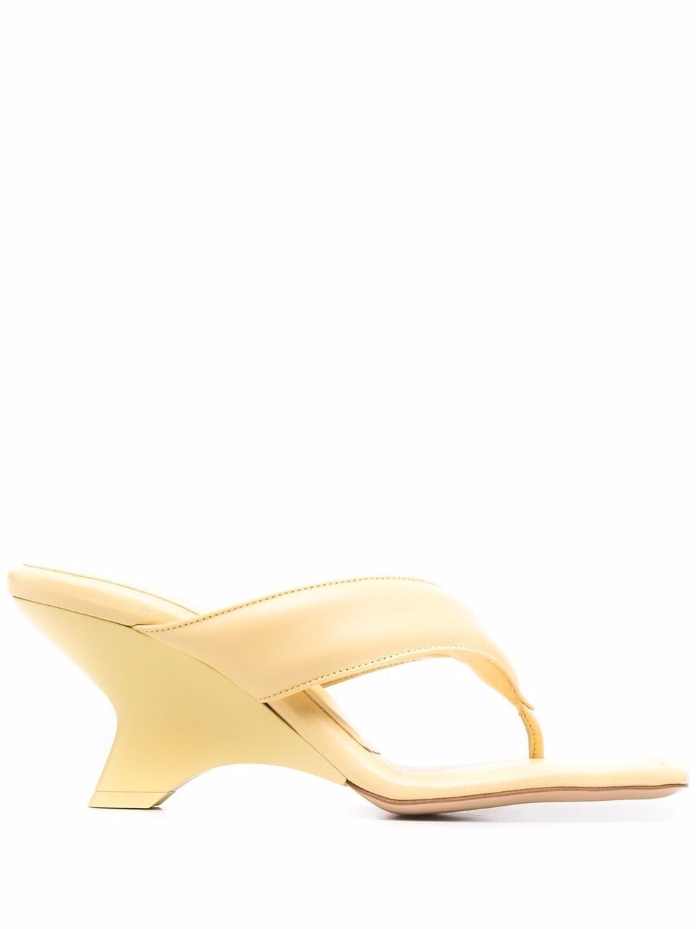 Gia Couture GIA COUTURE- Leather Puffy Thong Heel Mules