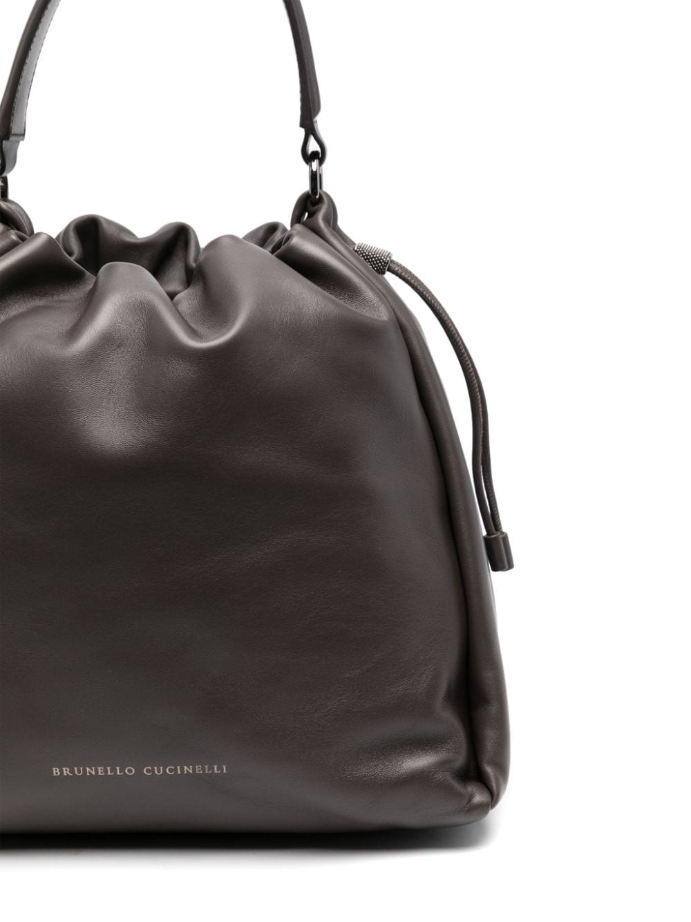 Brunello Cucinelli BRUNELLO CUCINELLI- Soft Leather Bucket Bag With Precious Details