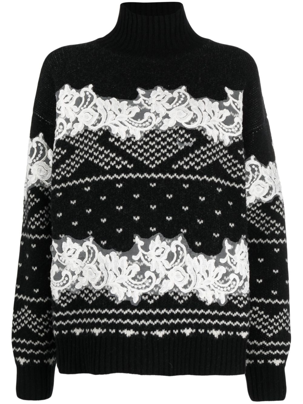 Ermanno ERMANNO- Embroidered Turtleneck Sweater