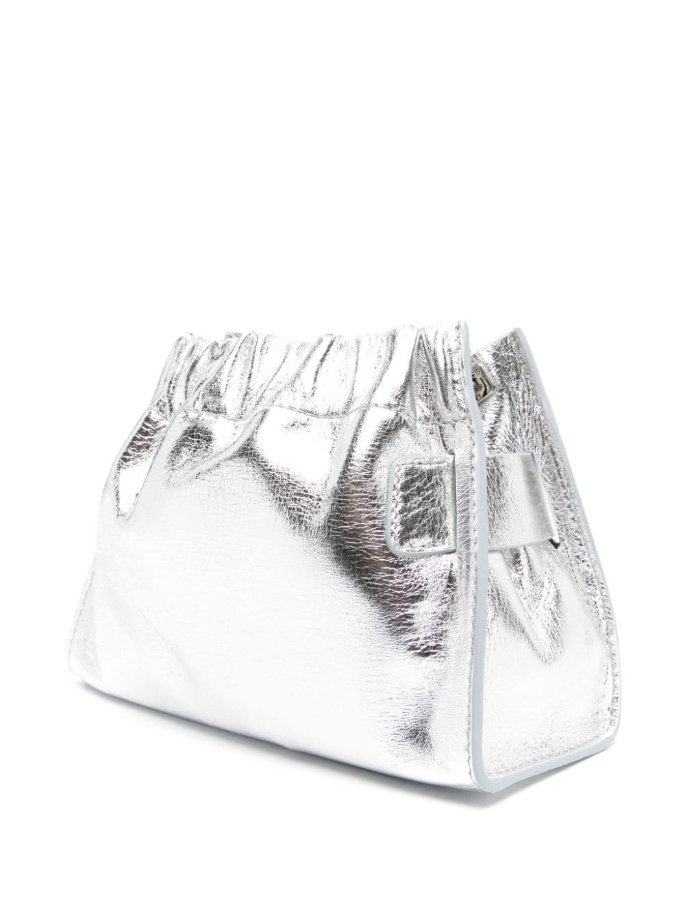 Boyy BOYY- Square Scrunchy Metallic Leather Shoulder Bag