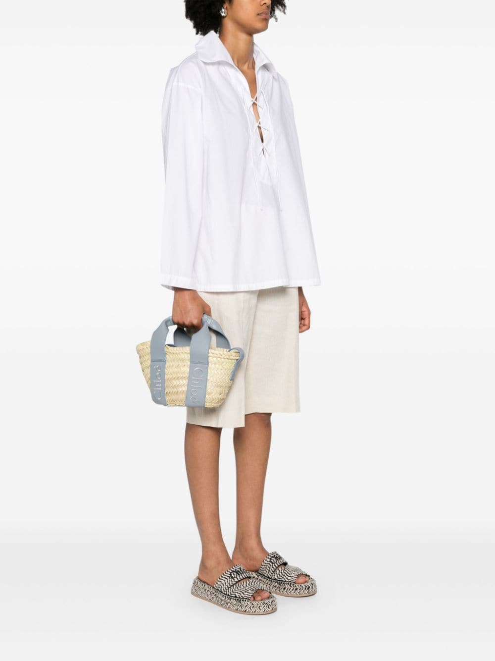 Chloé CHLOÉ- Chloè Sense Raffia Basket Case