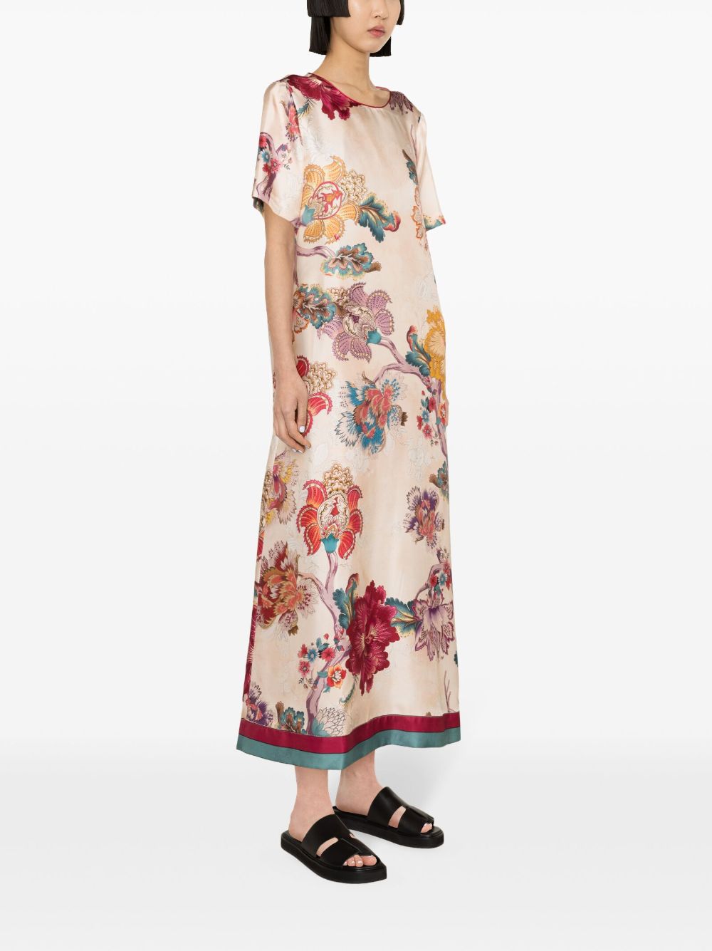 For restless sleepers FOR RESTLESS SLEEPERS- Printed Silk Long Dress