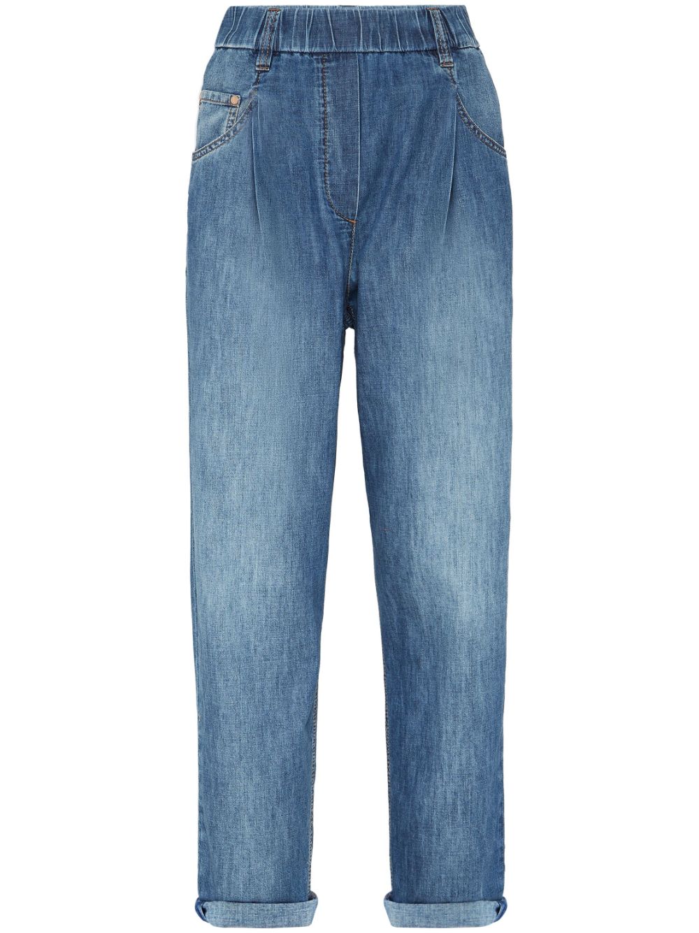 Brunello Cucinelli BRUNELLO CUCINELLI- Elasticated Waistband Denim Jeans