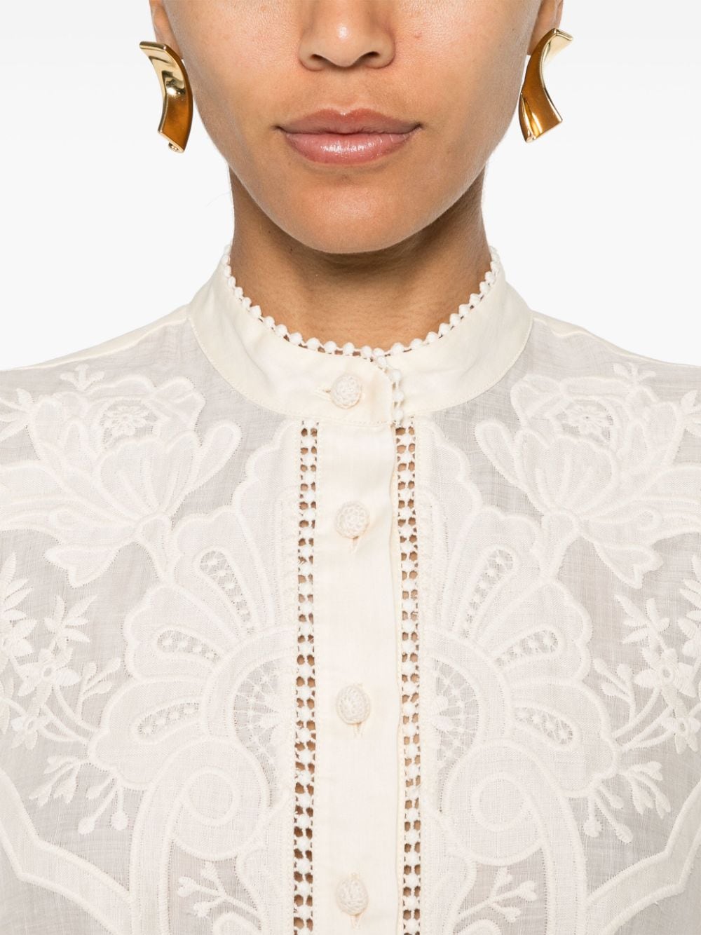 Zimmermann ZIMMERMANN- Embroidered Linen Blouse