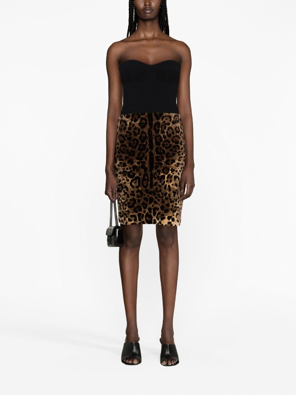 Dolce & Gabbana DOLCE & GABBANA- Leopard Print Chenille Mini Skirt