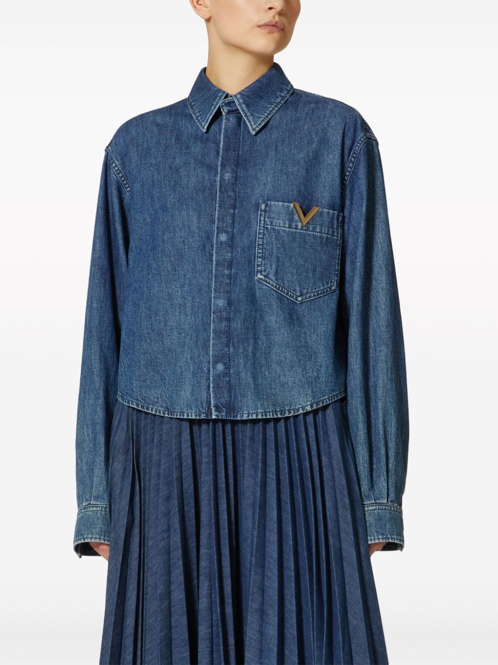 Valentino VALENTINO- Vlogo Denim Shirt