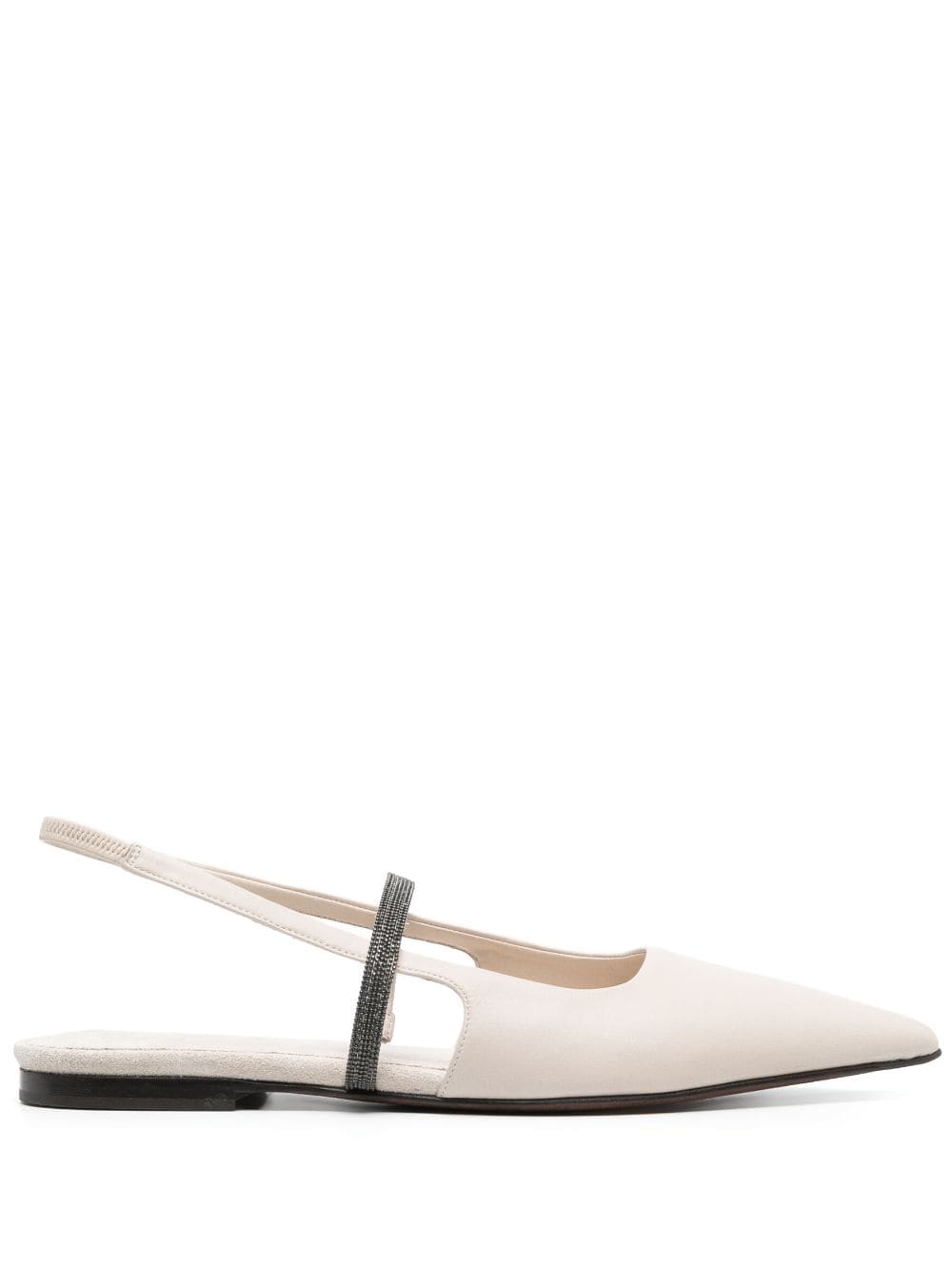 Brunello Cucinelli BRUNELLO CUCINELLI- Leather Slingback Ballet Flat