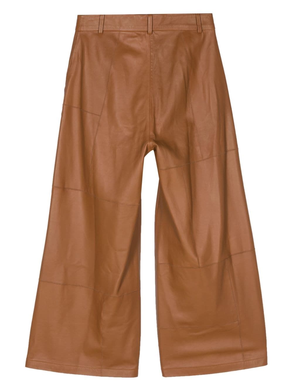 Alysi ALYSI- Wide Leg Cropped Leather Trousers
