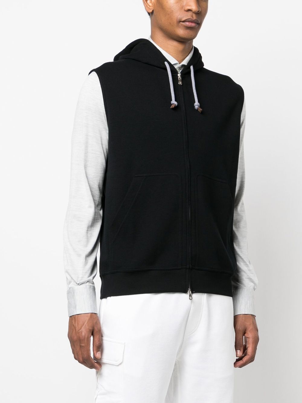 Brunello Cucinelli BRUNELLO CUCINELLI- Sleeveless Zipped Hoodie