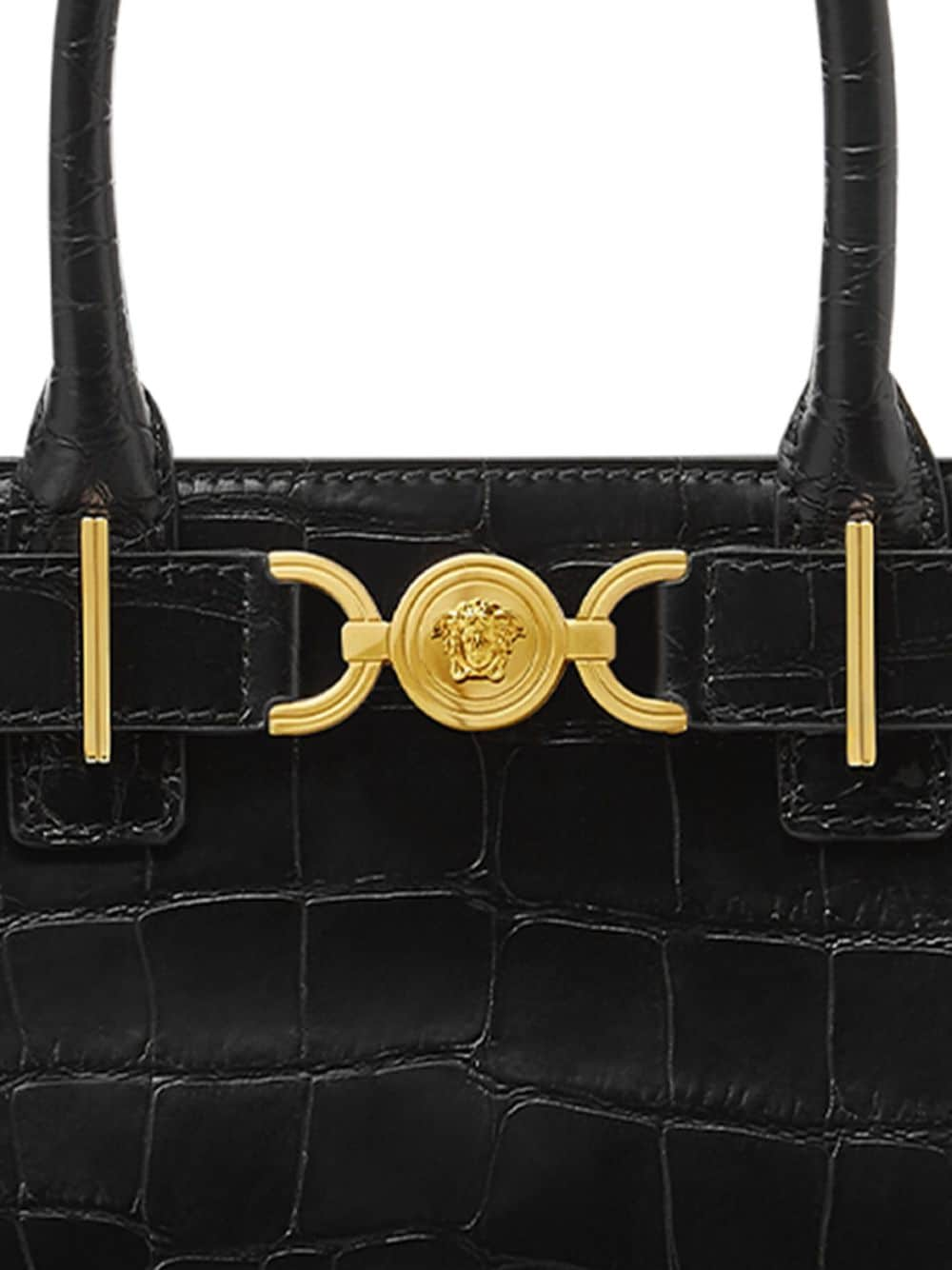 Versace VERSACE- Medusa '95 Small Croco Embossed Leather Tote Bag