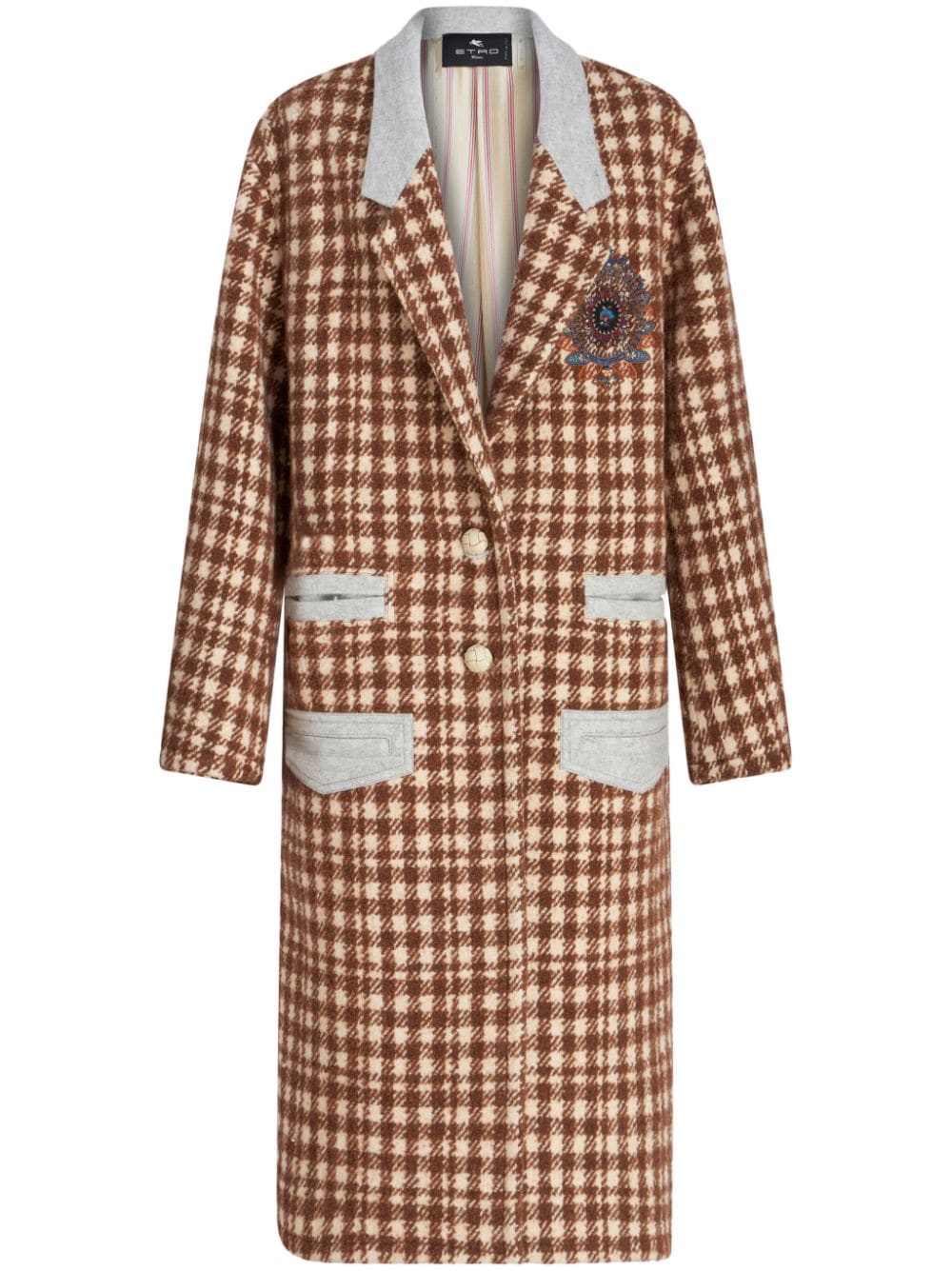 Etro ETRO- Checked Wool Blend Coat