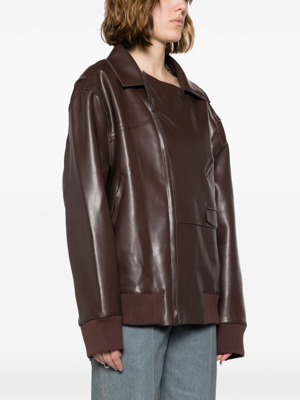 Norma Kamali NORMA KAMALI- Oversized Faux Leather Jacket