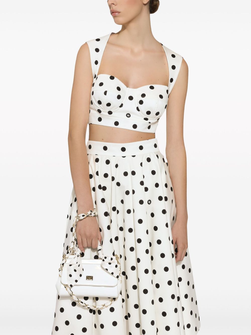 Dolce & Gabbana DOLCE & GABBANA- Dots Print Cotton Skirt