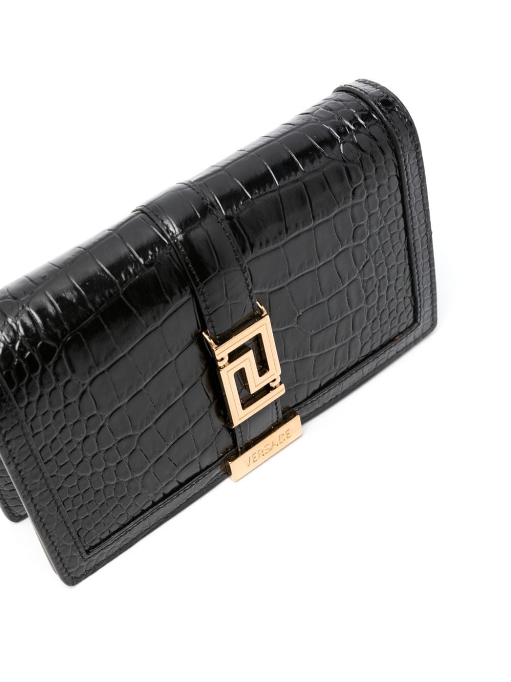 Versace VERSACE- Greca Goddess Leather Wallet On Chain