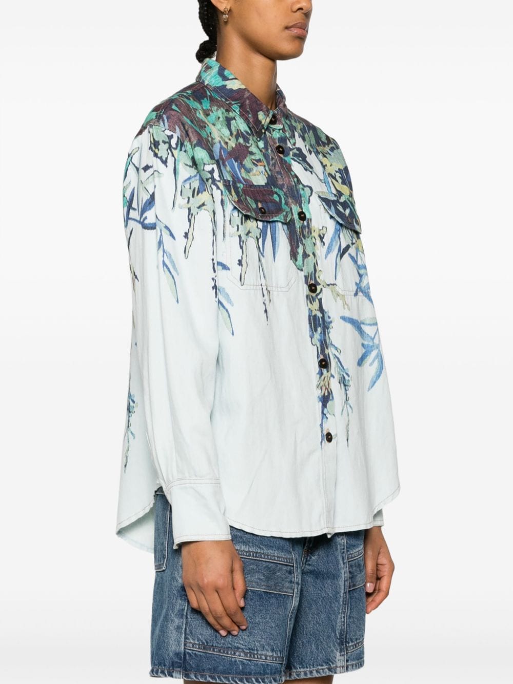 Forte Forte FORTE FORTE- Printed Cotton And Linen Blend Overshirt