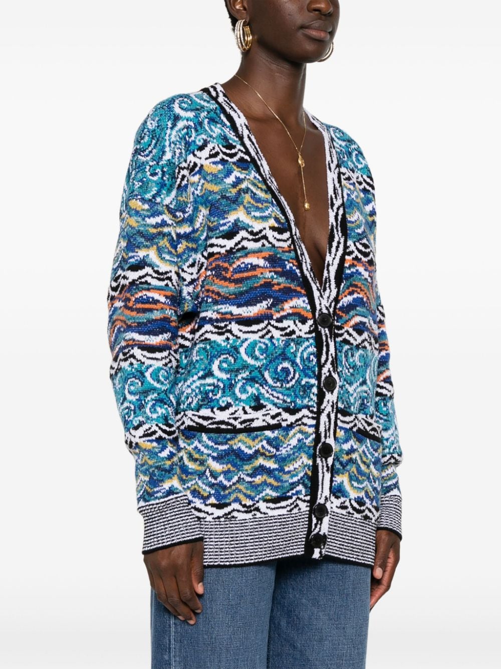 Missoni MISSONI- Wool And Cotton Blend V-necked Cardigan