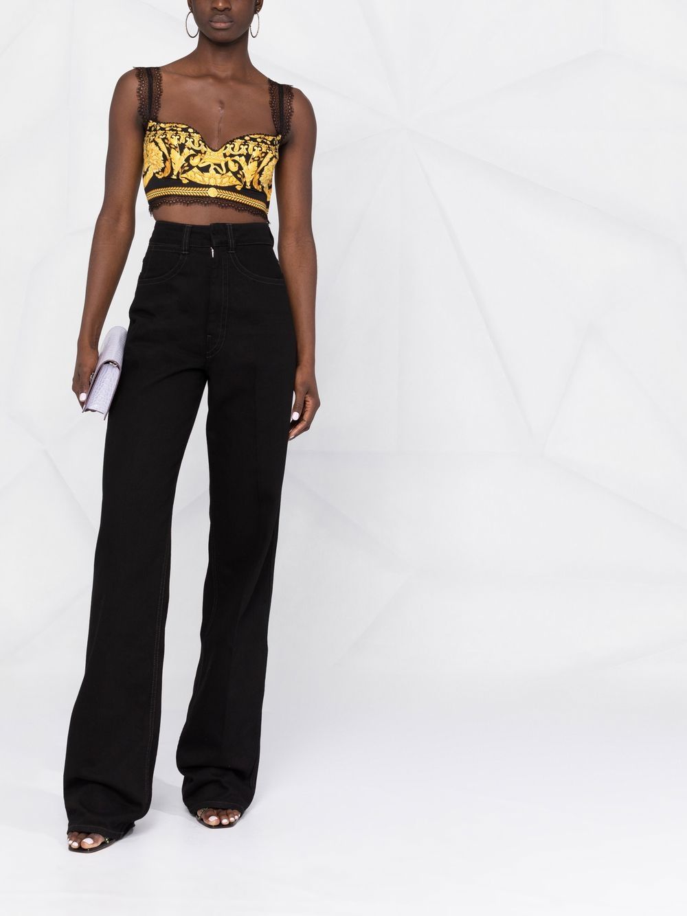 Versace VERSACE- Baroque Silk Bralette Top