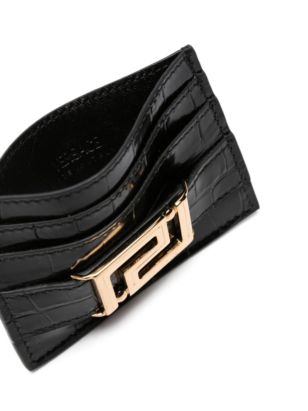 Versace VERSACE- Greca Goddess Leather Credit Card Case