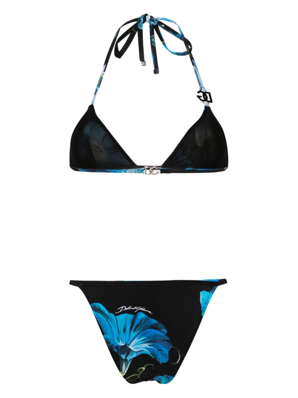 Dolce & Gabbana DOLCE & GABBANA- Flower Print Triangle Bikini Set