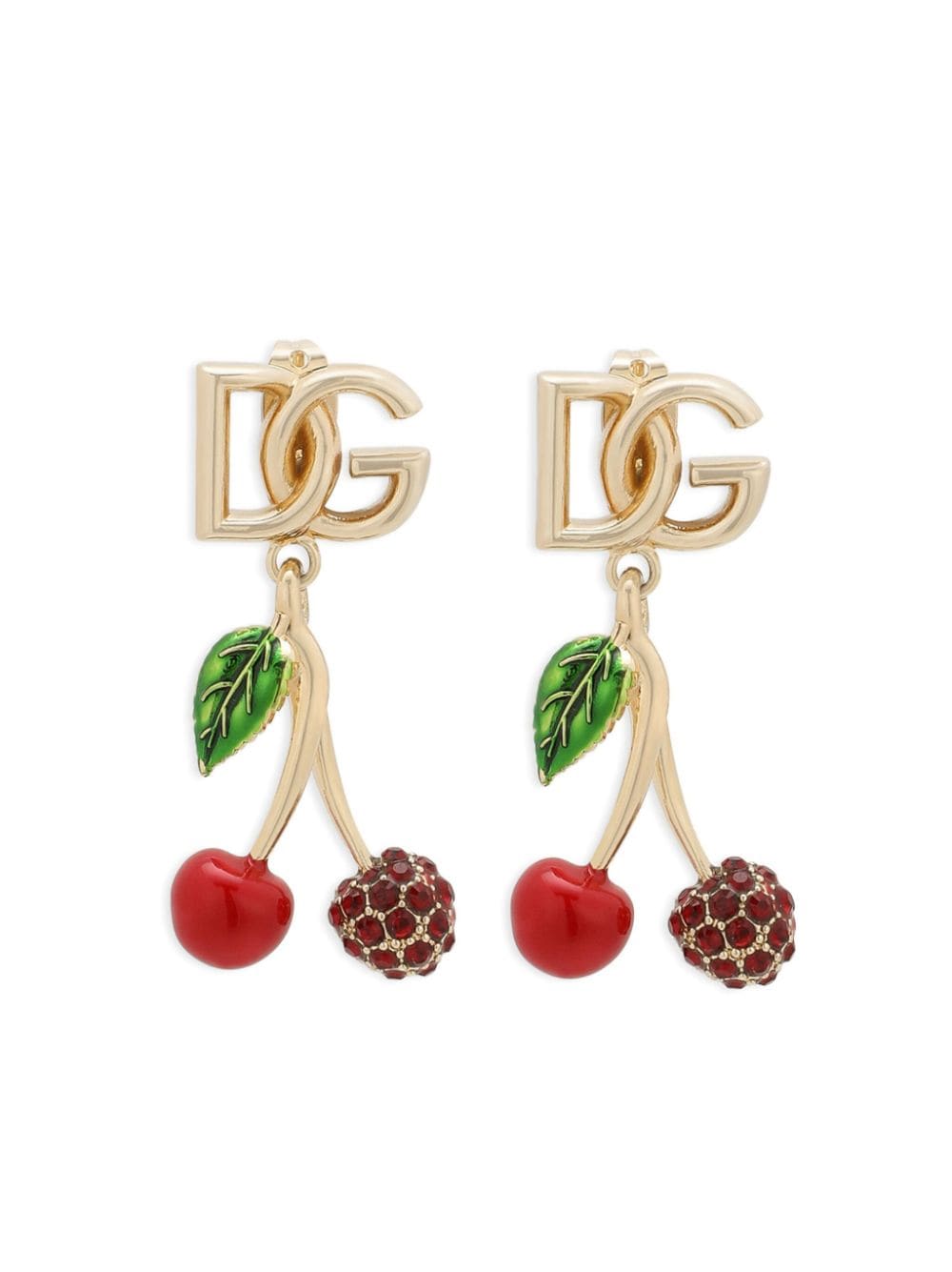 Dolce & Gabbana DOLCE & GABBANA- Earrings With Cherries Charms And Dg Logo