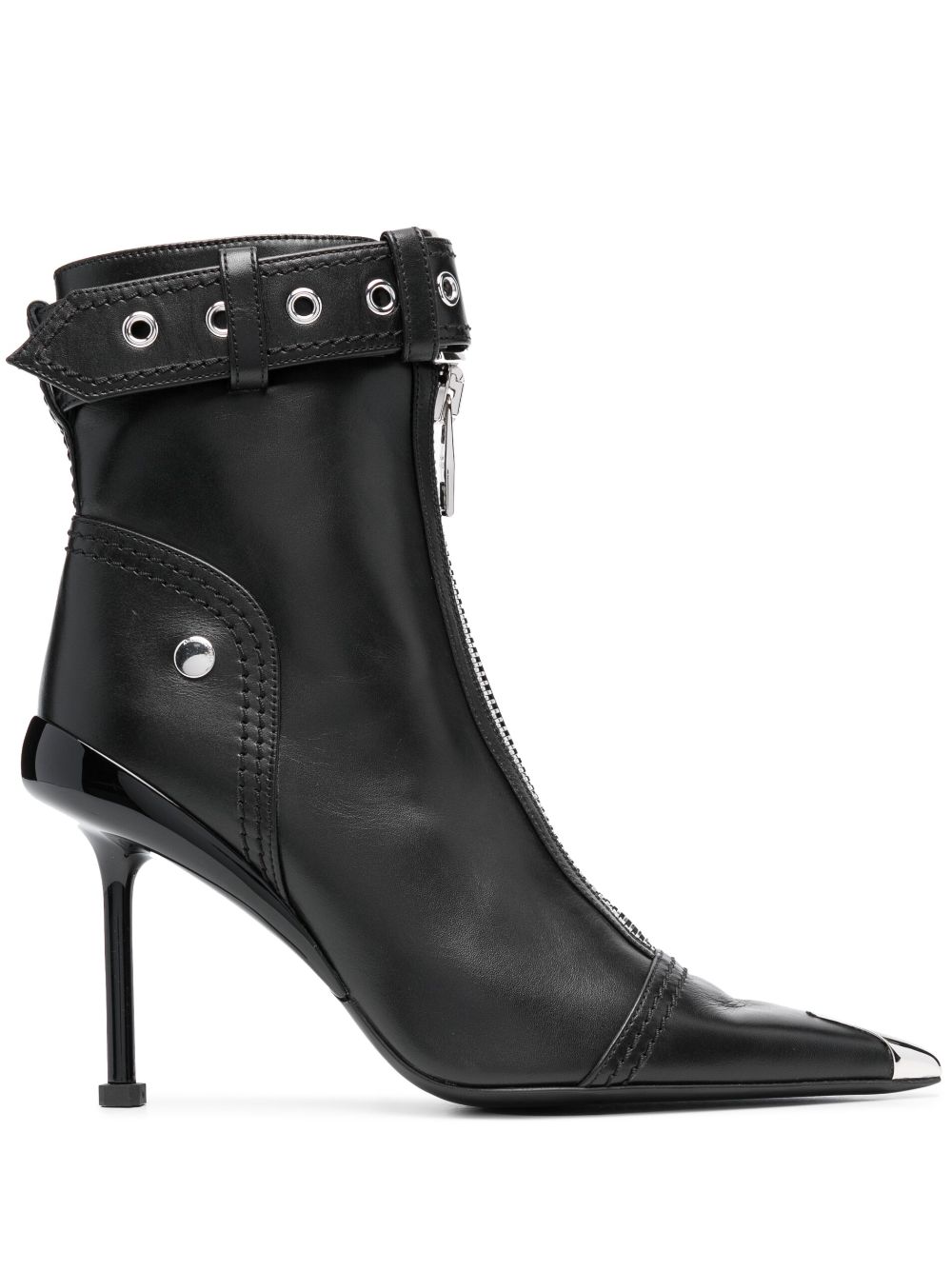 Alexander McQueen ALEXANDER MCQUEEN- Leather Heel Ankle Boots