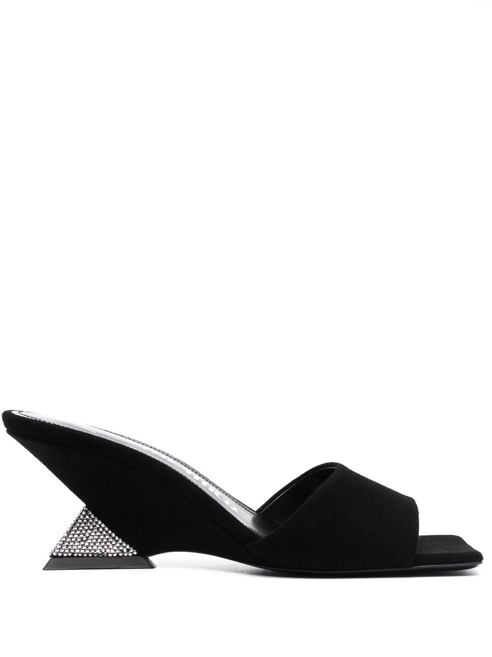 The Attico THE ATTICO- Cheope Rhinestones Detail Suede Mules