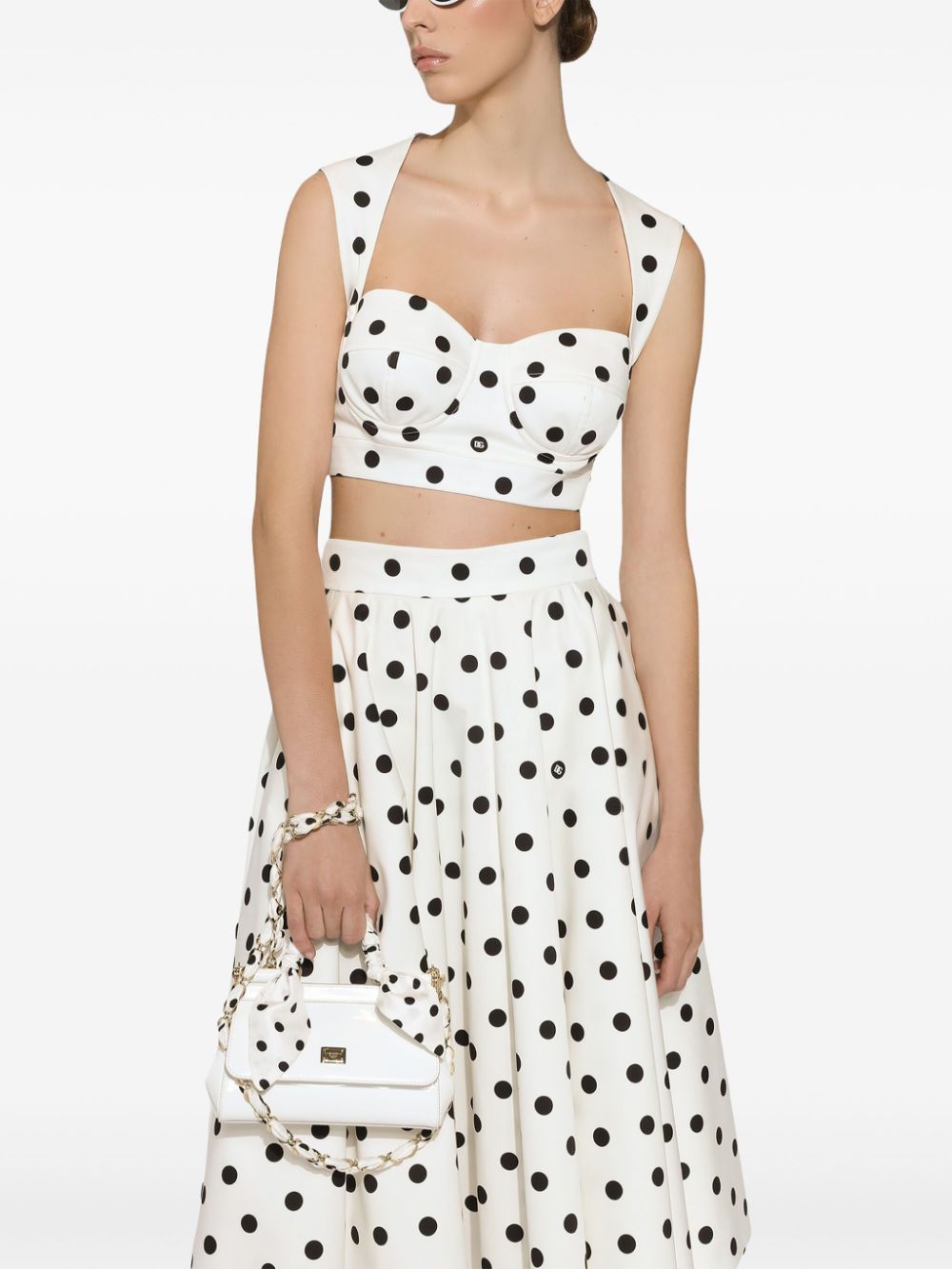 Dolce & Gabbana DOLCE & GABBANA- Dots Print Cotton Top