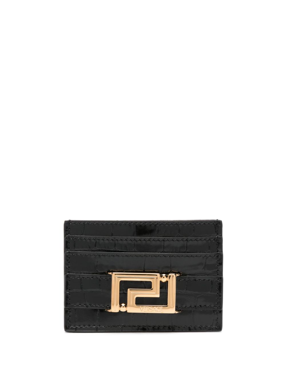 Versace VERSACE- Greca Goddess Leather Credit Card Case