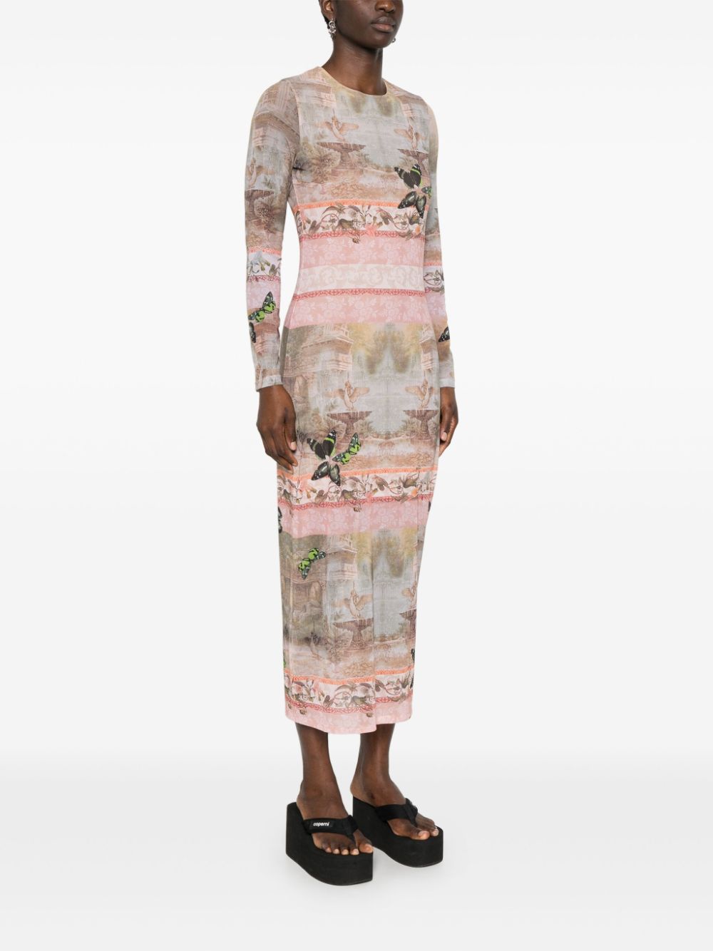  ALICE+OLIVIA- Printed Silk Dress