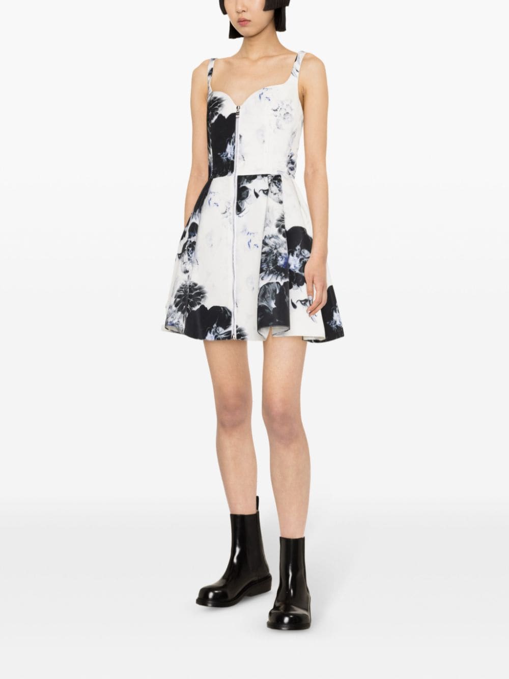 Alexander McQueen ALEXANDER MCQUEEN- Printed Flared Short Dress