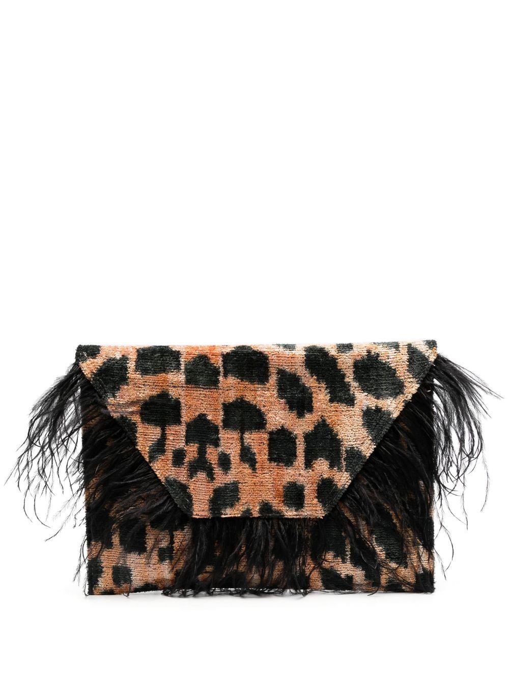 La Milanesa LA MILANESA- Feathers-detail Silk Clutch Bag