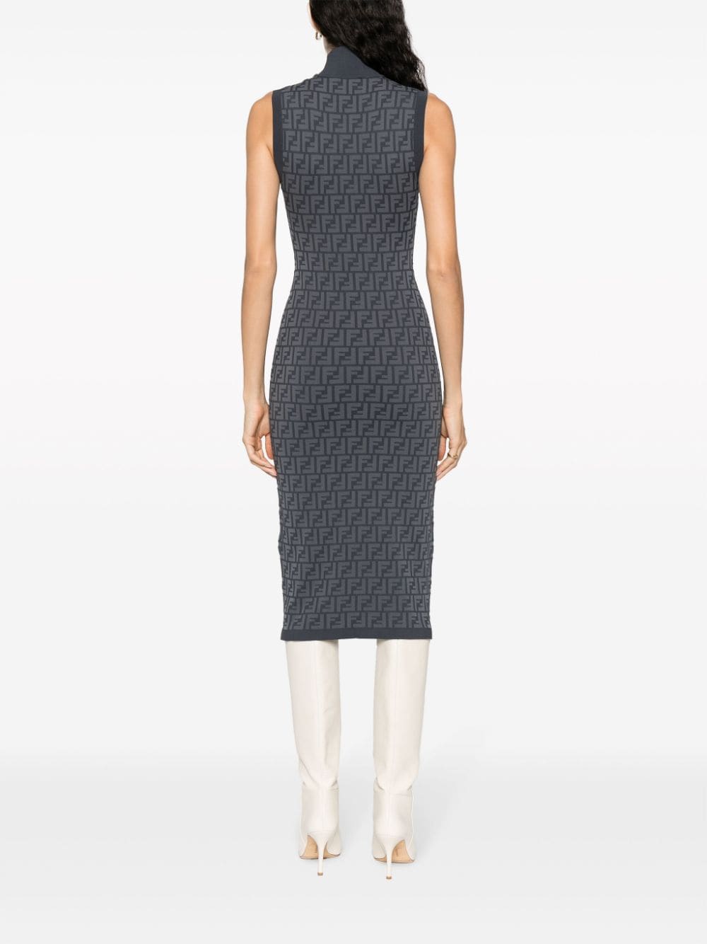 FENDI FENDI- Ff Sleveless Midi Dress