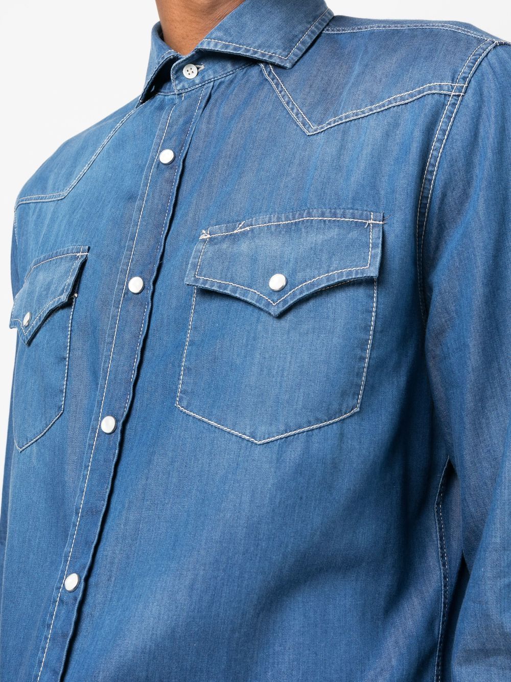 Brunello Cucinelli BRUNELLO CUCINELLI- Denim Shirt