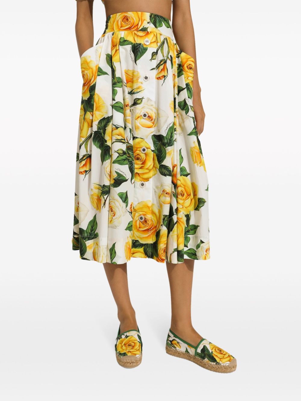 Dolce & Gabbana DOLCE & GABBANA- Printed Cotton Midi Skirt