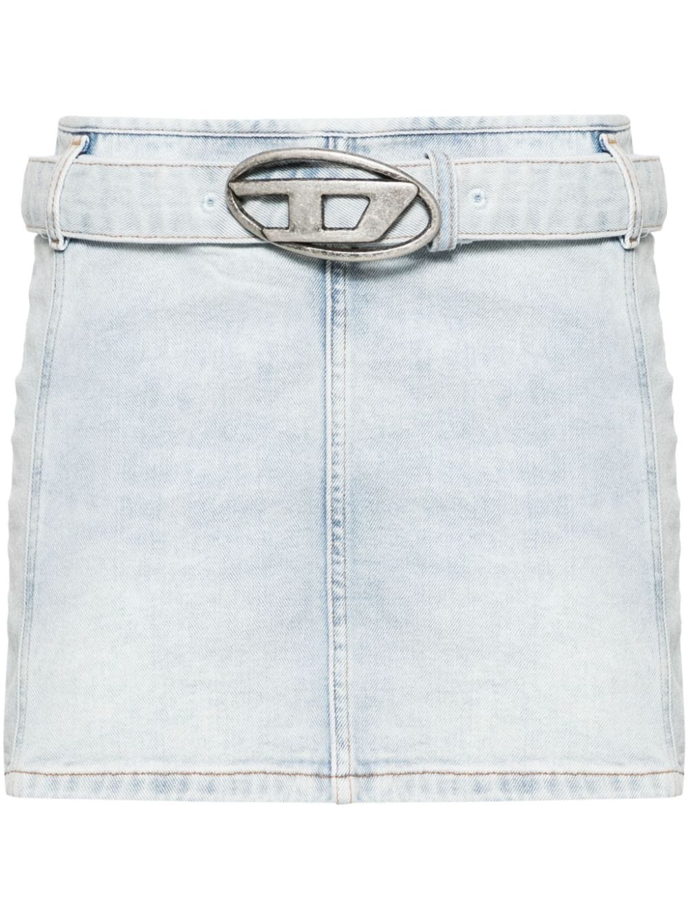 Diesel DIESEL- Logo Denim Mini Skirt