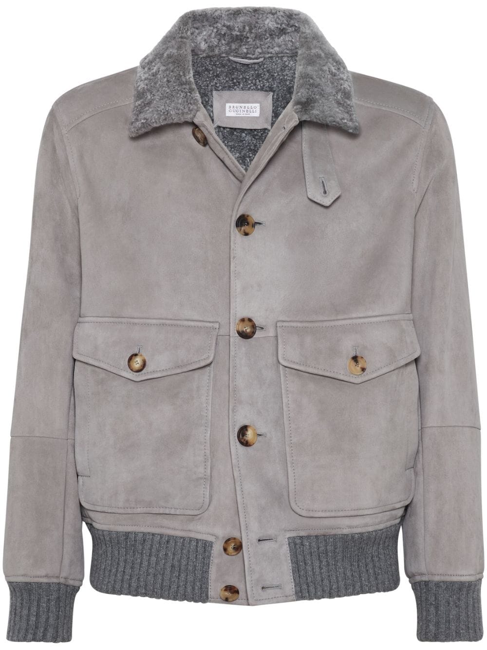 Brunello Cucinelli BRUNELLO CUCINELLI- Suede Shearling Jacket