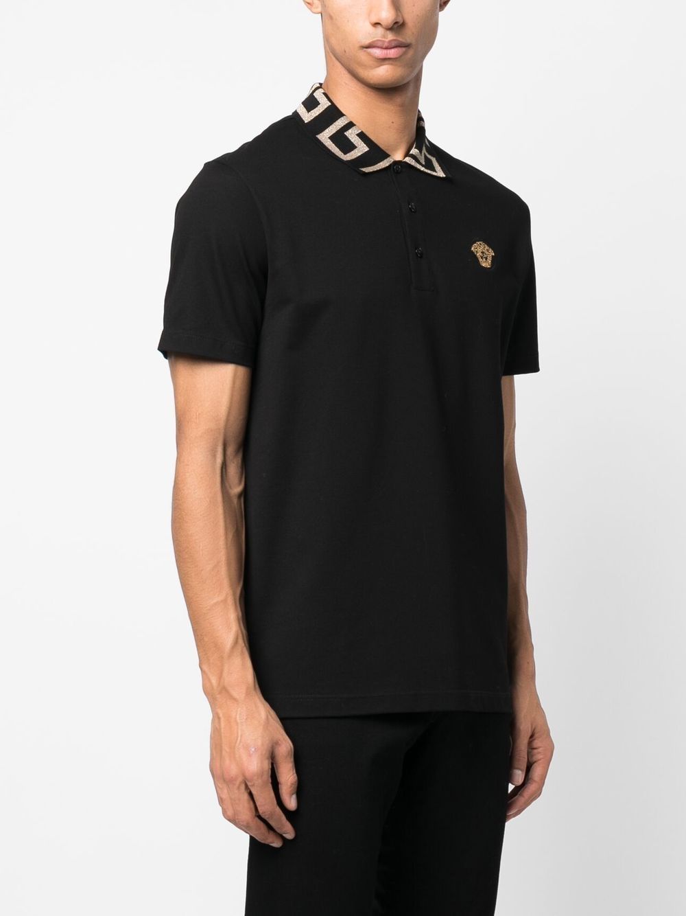 Versace VERSACE- Greca Organic Cotton Polo Shirt