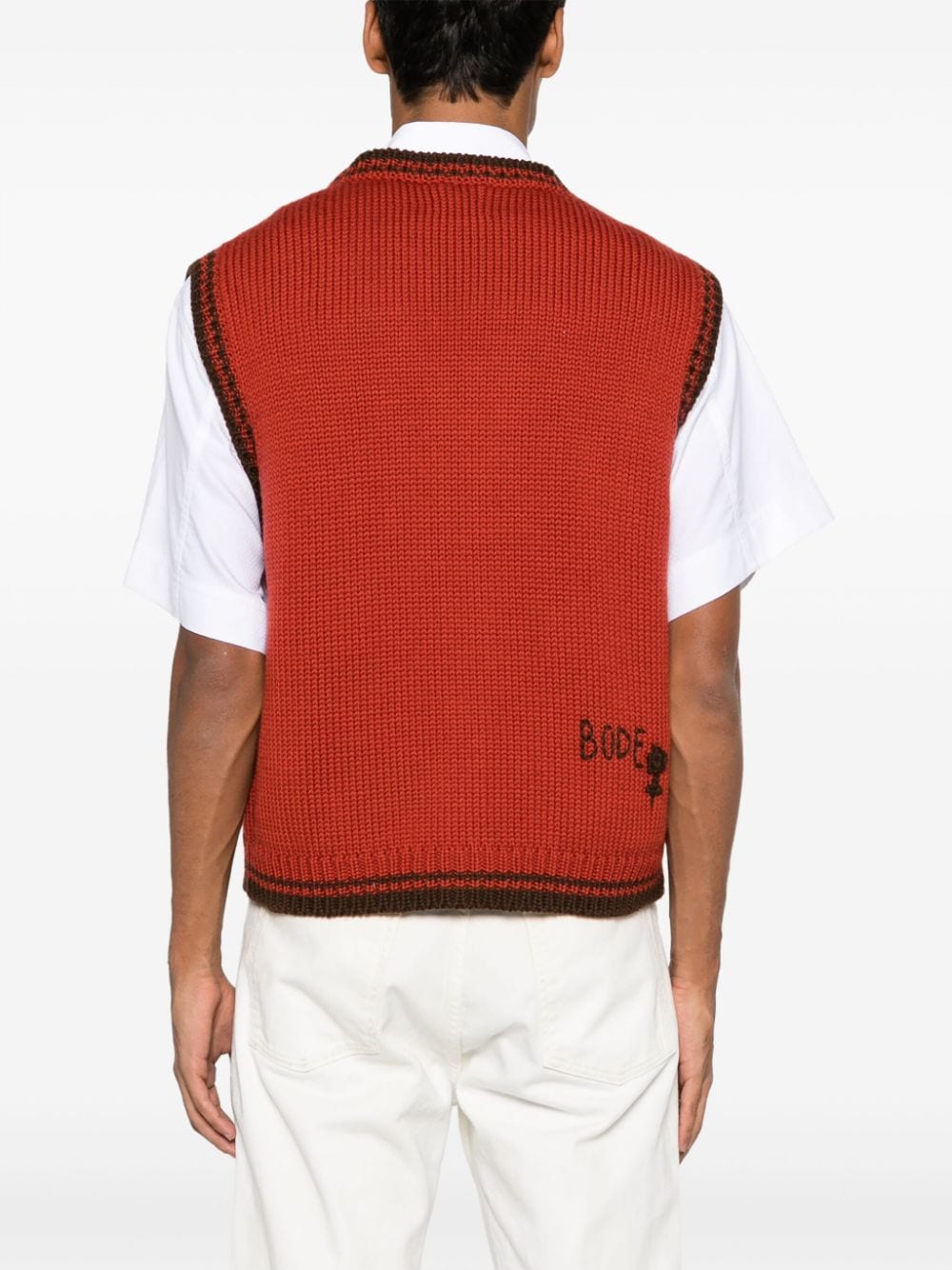 BODE BODE- Embroidered Wool Vest