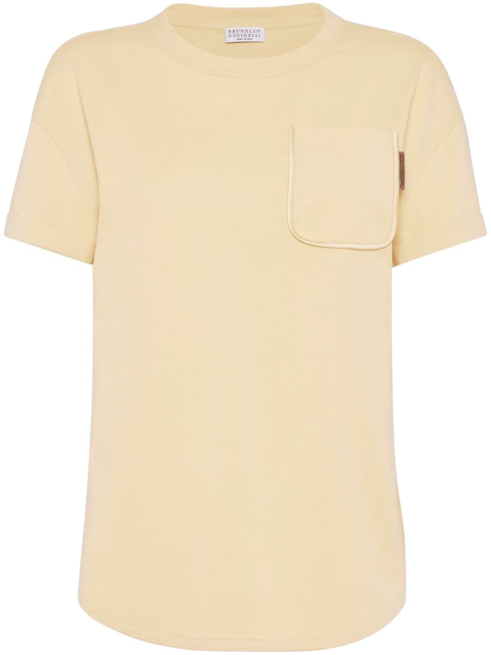 Brunello Cucinelli BRUNELLO CUCINELLI- Shiny Tab Cotton T-shirt