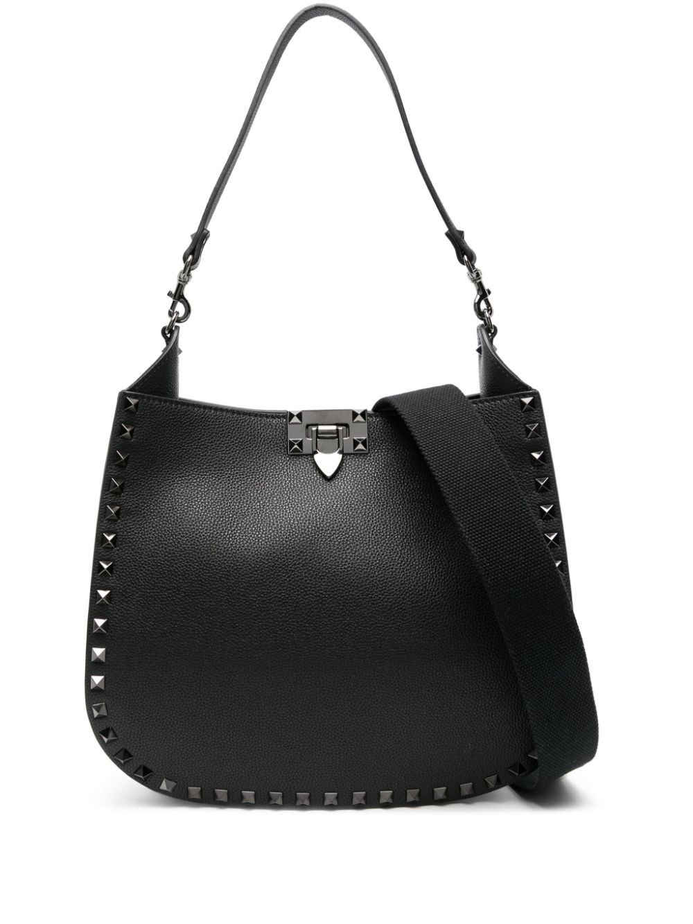 VALENTINO GARAVANI VALENTINO GARAVANI- Hobo Rockstud Leather Shoulder Bag