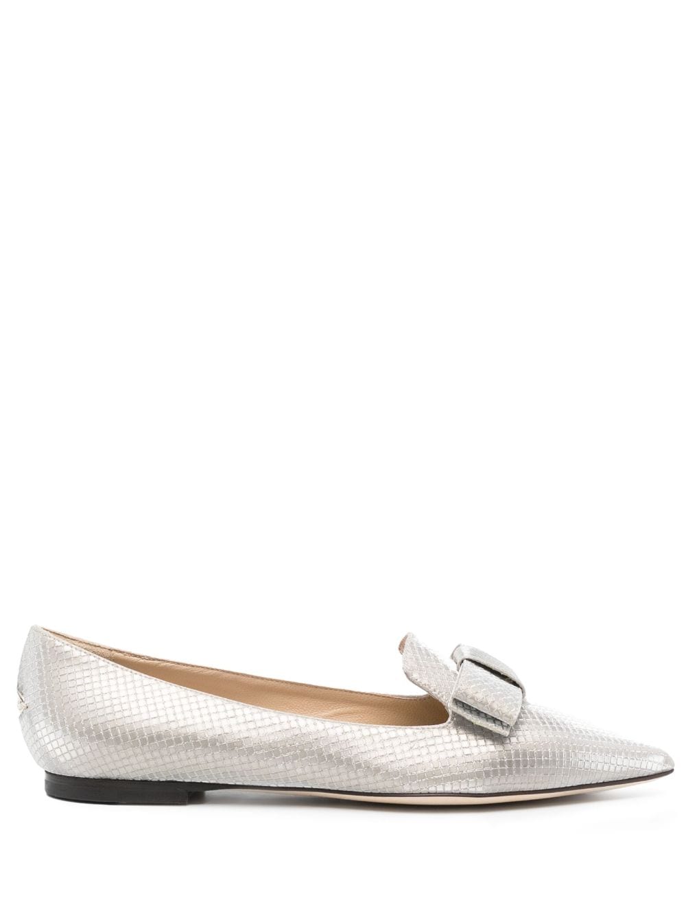 Jimmy Choo JIMMY CHOO- Gala Pointed-toe Leather Ballet Flats