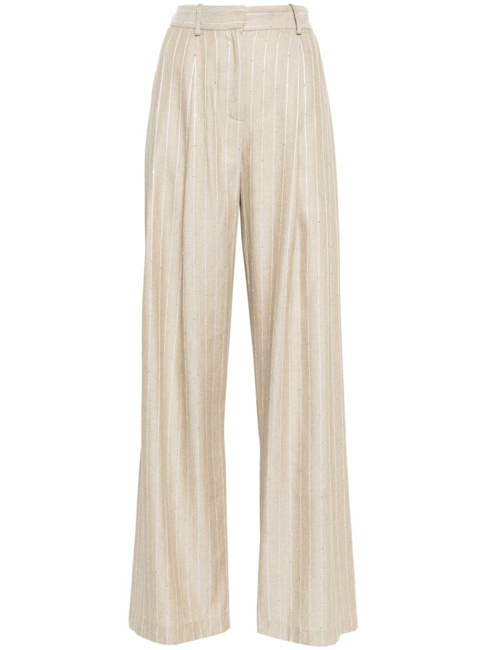 Ermanno ERMANNO- Striped Wide Leg Trousers