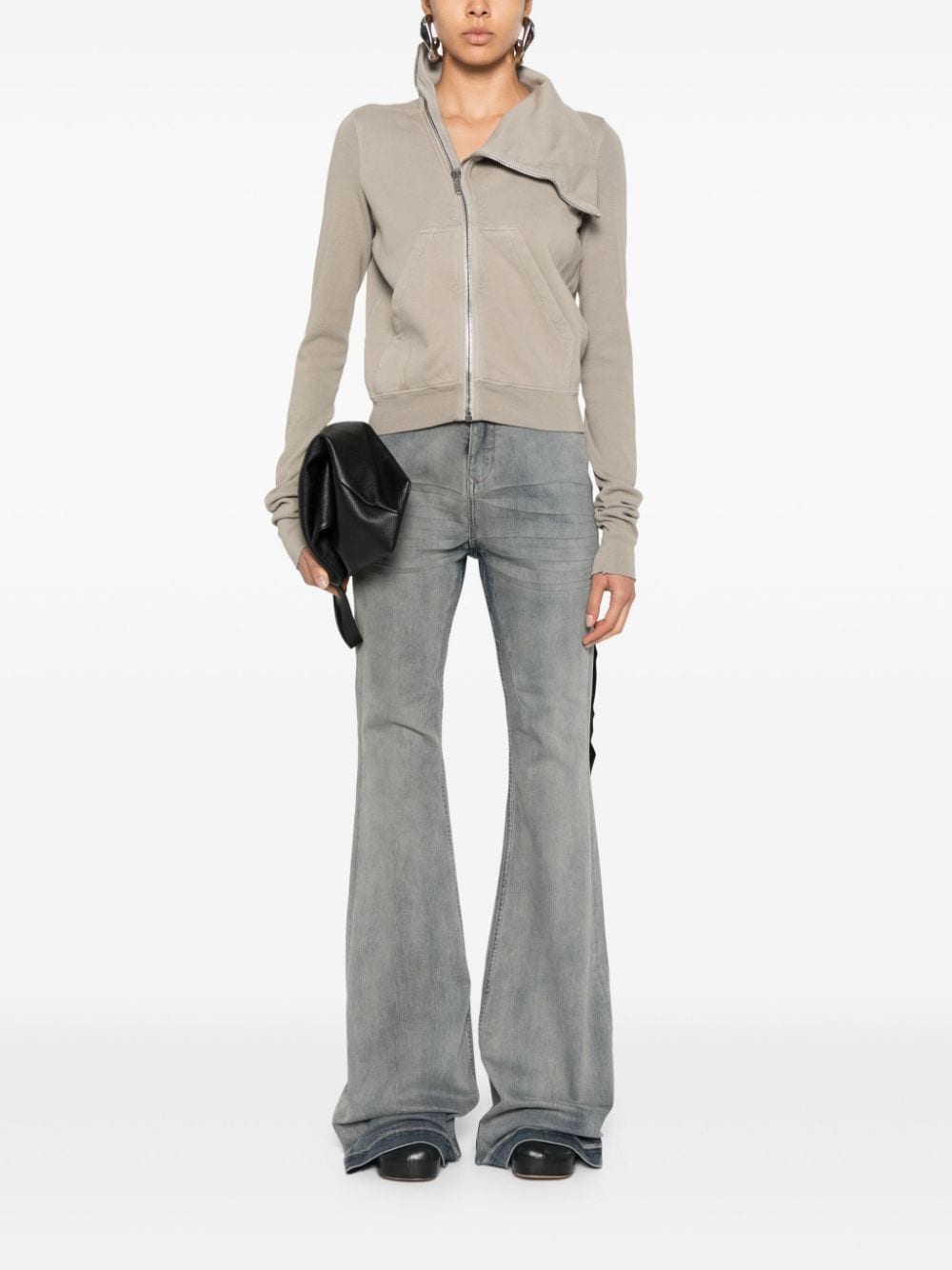 Rick Owens Drkshdw RICK OWENS DRKSHDW- Cotton Zipped Sweatshirt