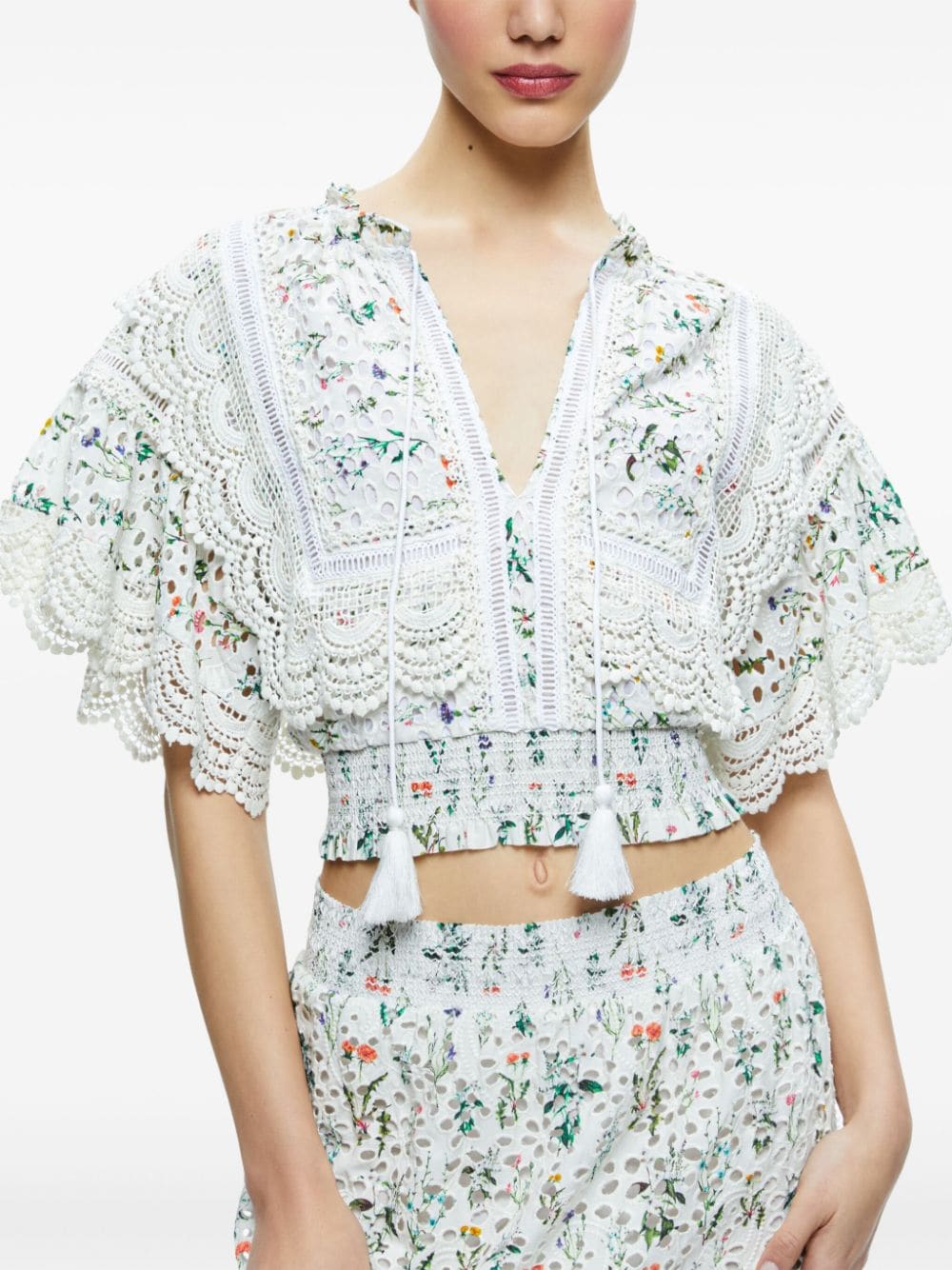  ALICE+OLIVIA- Flower Print Cotton Top