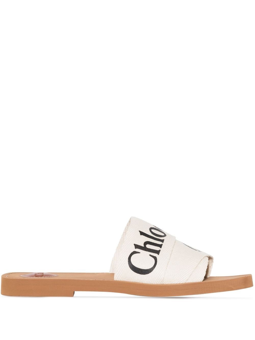 Chloé CHLOÉ- Woody Leather Flat Sandals