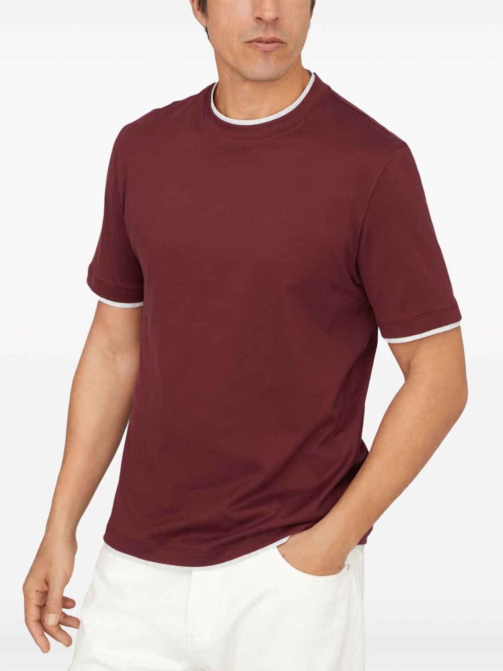 Brunello Cucinelli BRUNELLO CUCINELLI- Faux Layering Cotton T-shirt