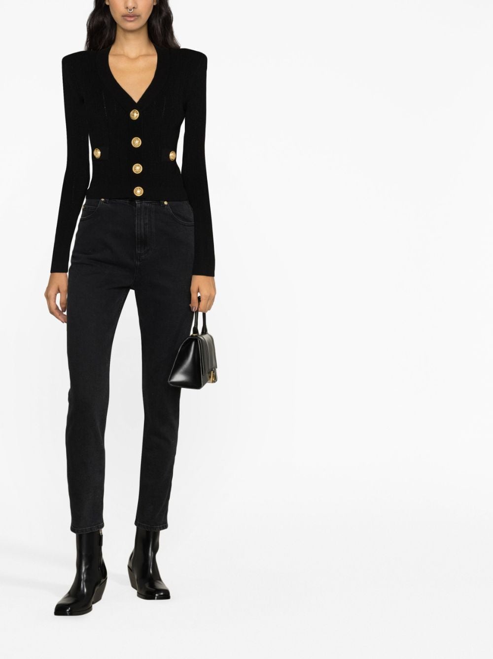 Balmain BALMAIN- Buttoned V-necked Cardigan